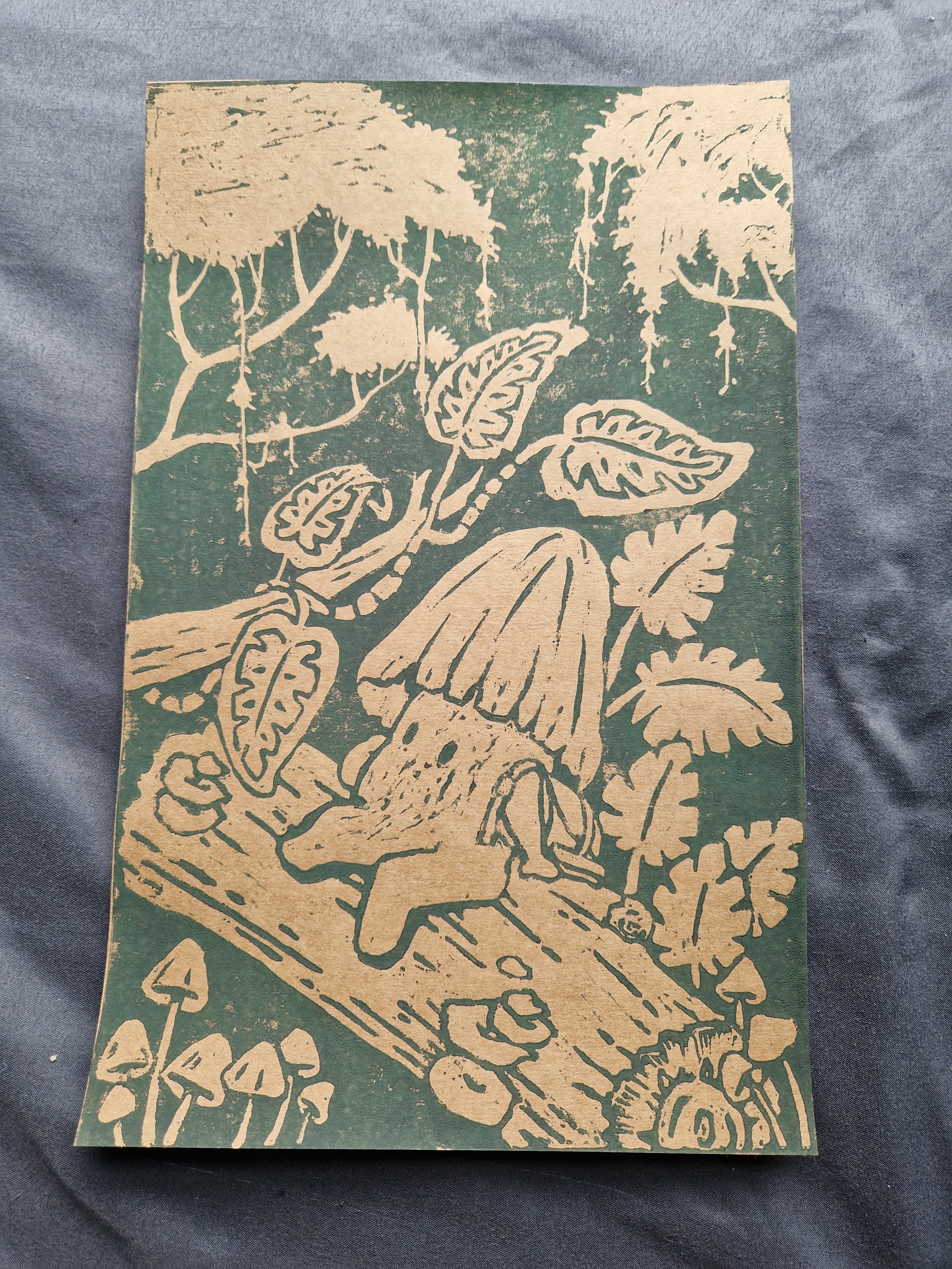 Mushy Traveller - lino print